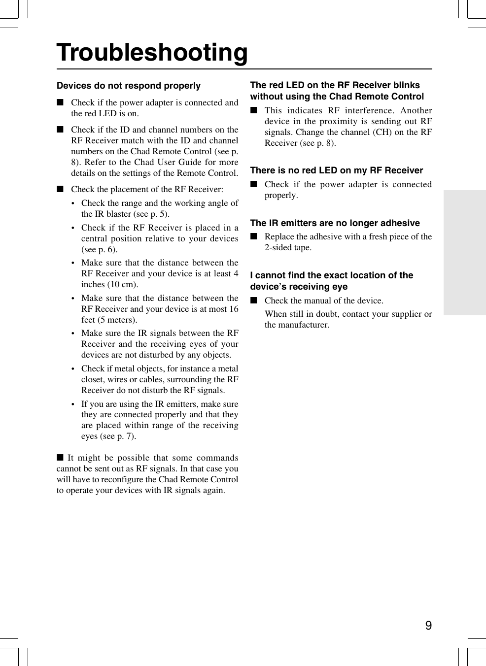 Page 9 of 12 - Onkyo RFR-5 User Manual  To The A08a9144-0605-4de4-abe1-4b2273c7a9f6