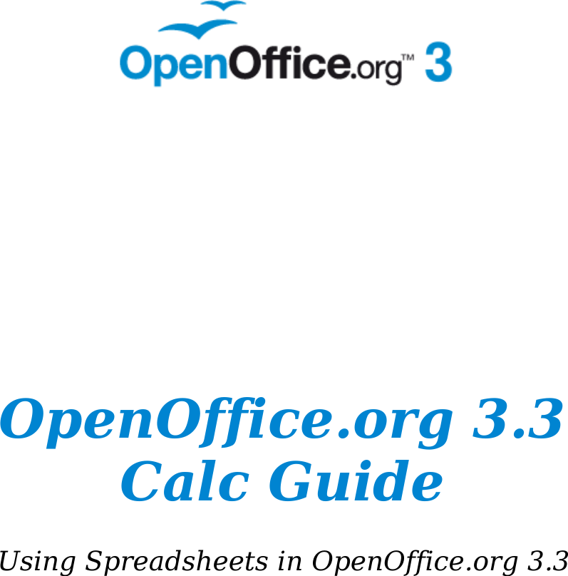 Openoffice Org 3 Calc Guide 3.3