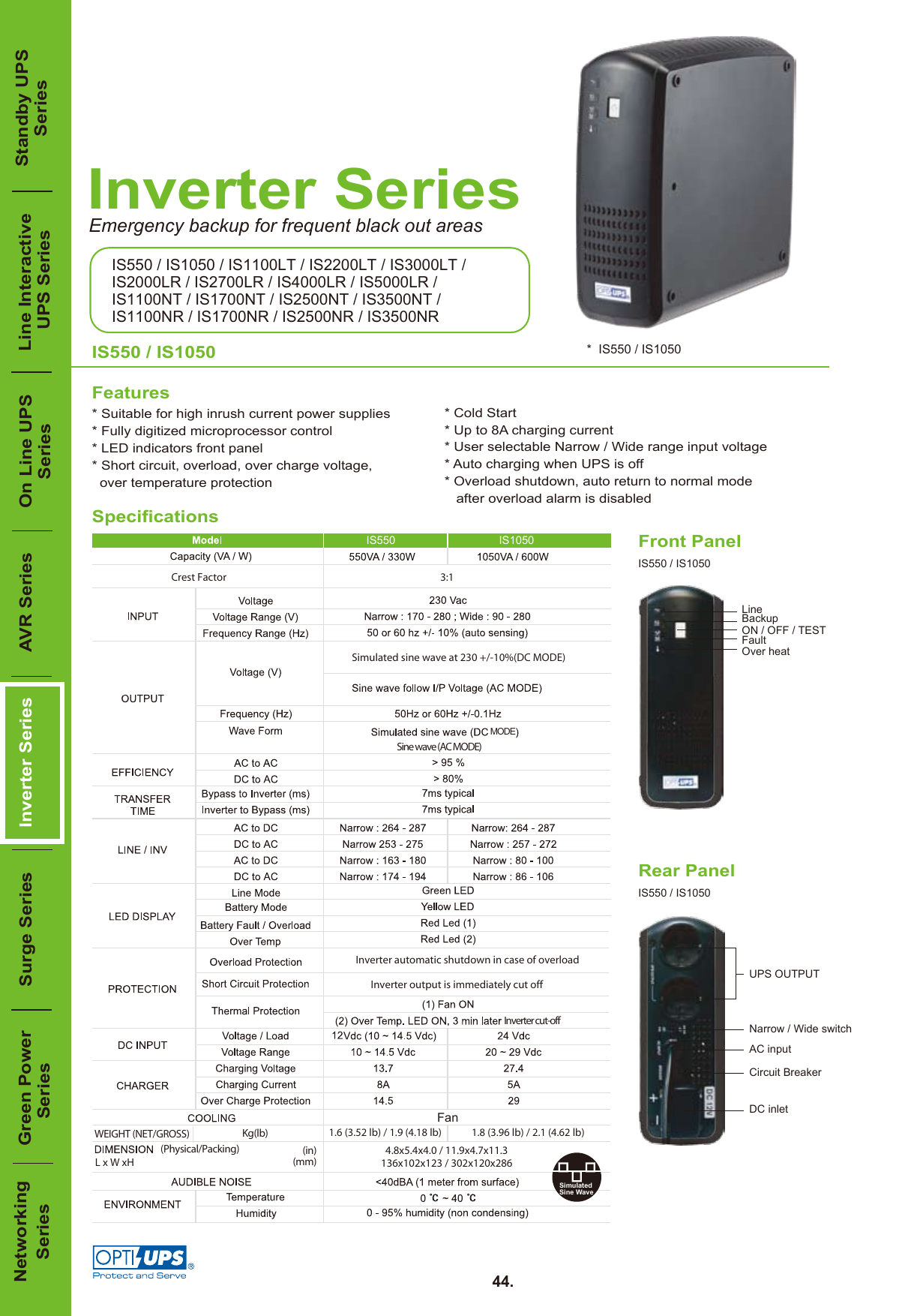 Page 1 of 1 - Opti-Ups Opti-Ups-Inverter-Series-Is1050-Users-Manual- 26. 44&45 IS, IS-LT_A  Opti-ups-inverter-series-is1050-users-manual