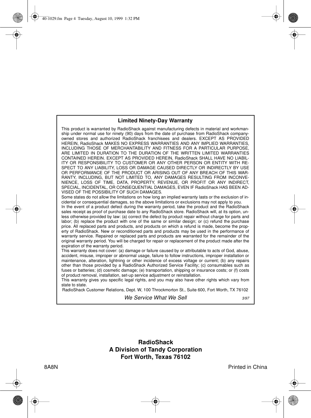 Page 4 of 4 - Optimus Optimus-40-1029-Users-Manual- 40-1029  Optimus-40-1029-users-manual