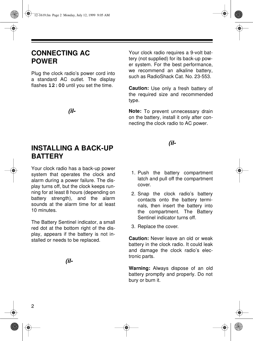 Page 2 of 8 - Optimus Optimus-Cr-319-Users-Manual- 12-1619  Optimus-cr-319-users-manual
