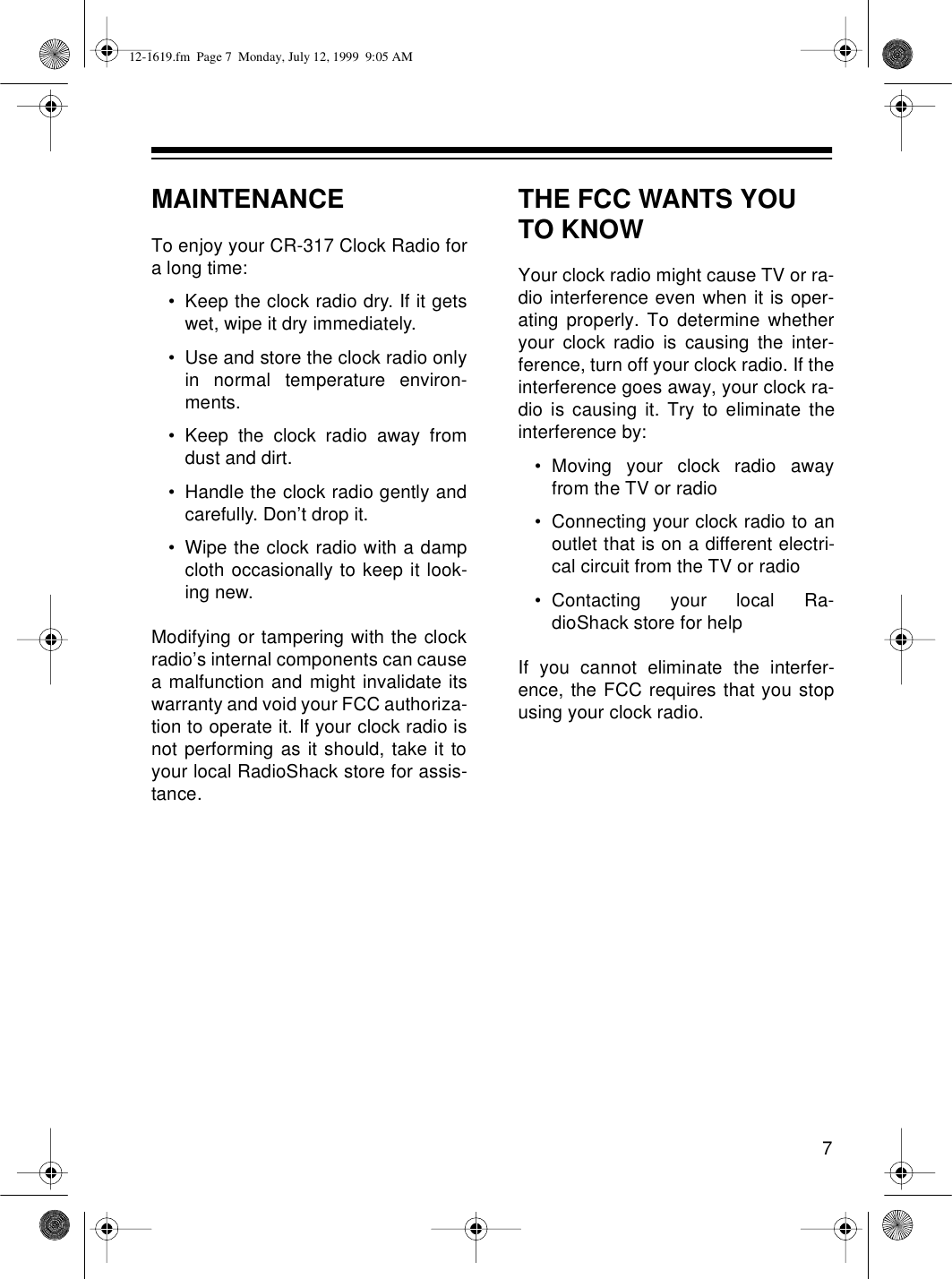 Page 7 of 8 - Optimus Optimus-Cr-319-Users-Manual- 12-1619  Optimus-cr-319-users-manual
