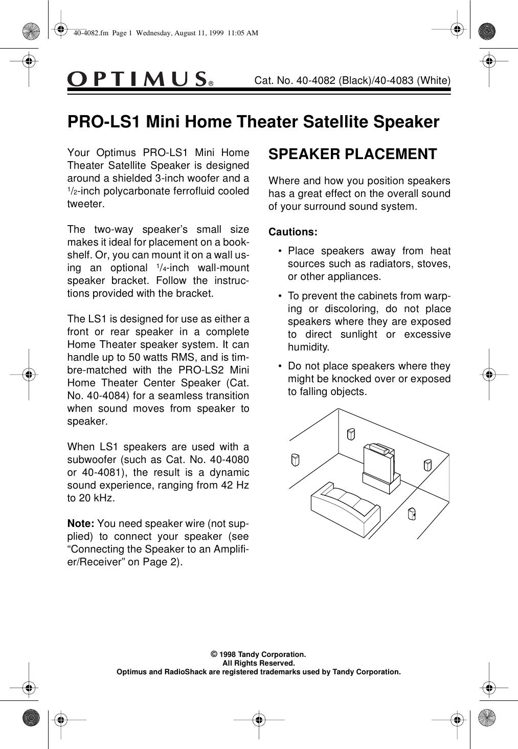 Page 1 of 4 - Optimus Optimus-Pro-Ls1-Users-Manual- 40-4082  Optimus-pro-ls1-users-manual