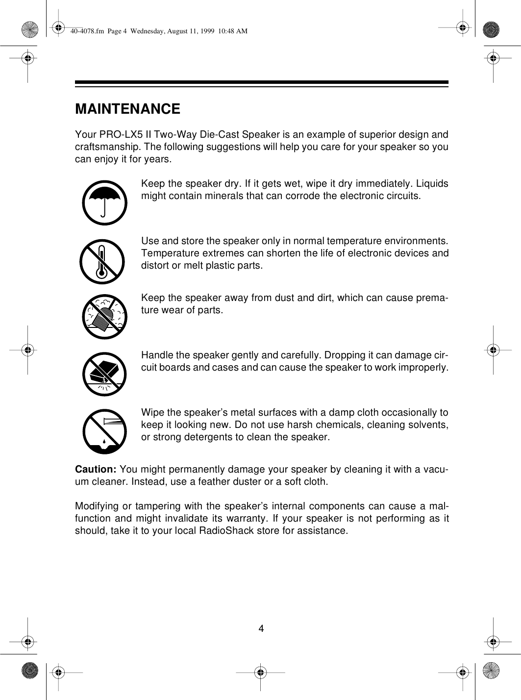 Page 4 of 8 - Optimus Optimus-Pro-Lx5-Ii-Users-Manual- 40-4078  Optimus-pro-lx5-ii-users-manual