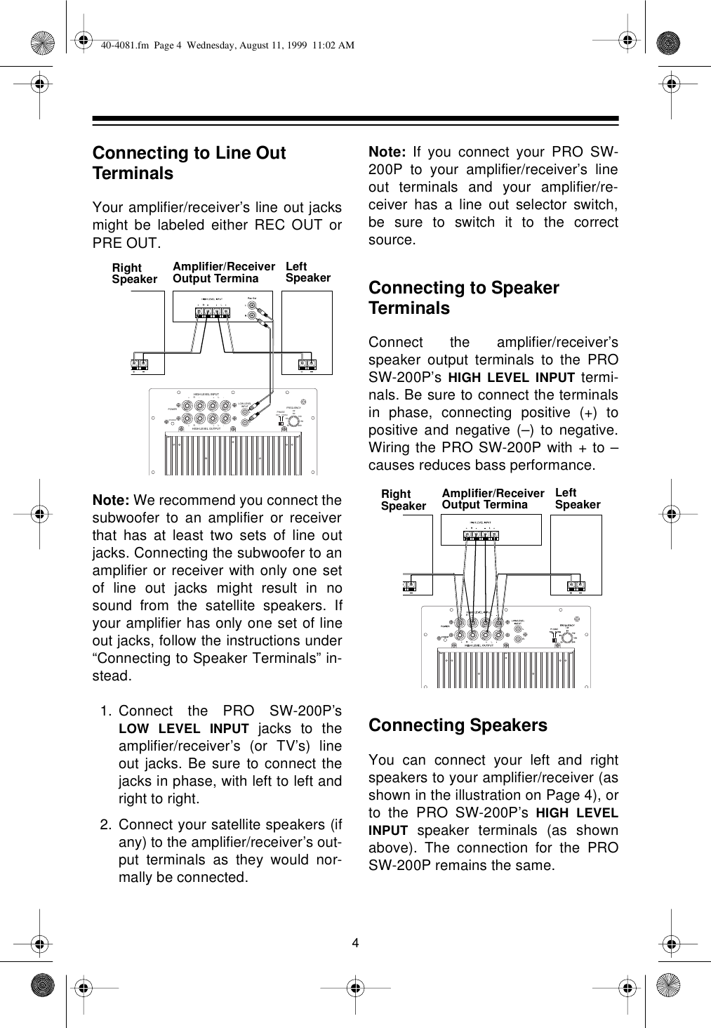 Page 4 of 8 - Optimus Optimus-Pro-Sw-200P-Users-Manual- 40-4081  Optimus-pro-sw-200p-users-manual