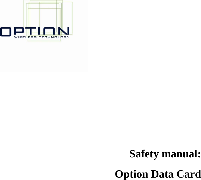                       Safety manual:   Option Data Card                             