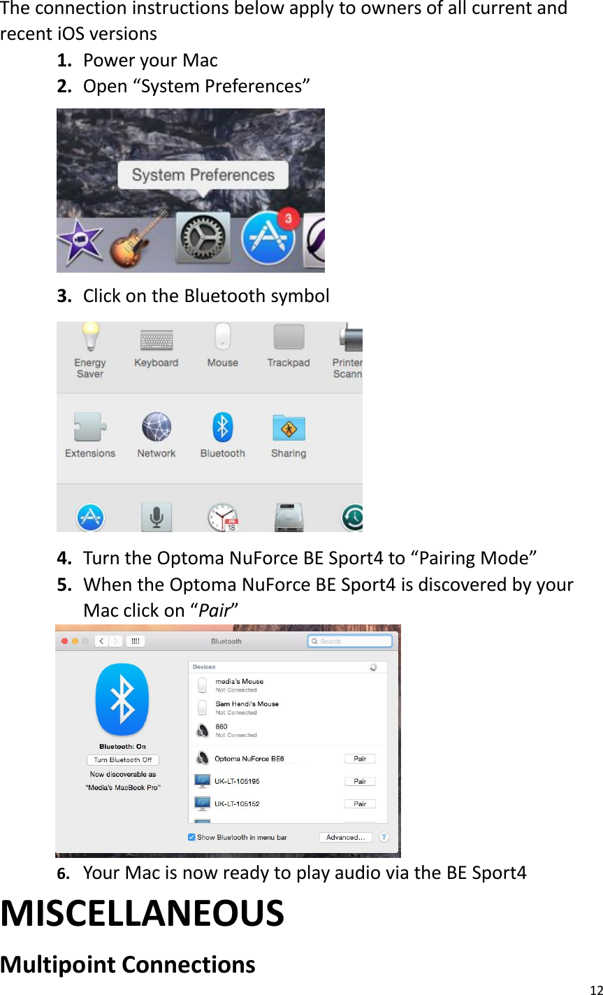 Page 12 of Optoma APBESPORTH Bluetooth earphones User Manual 