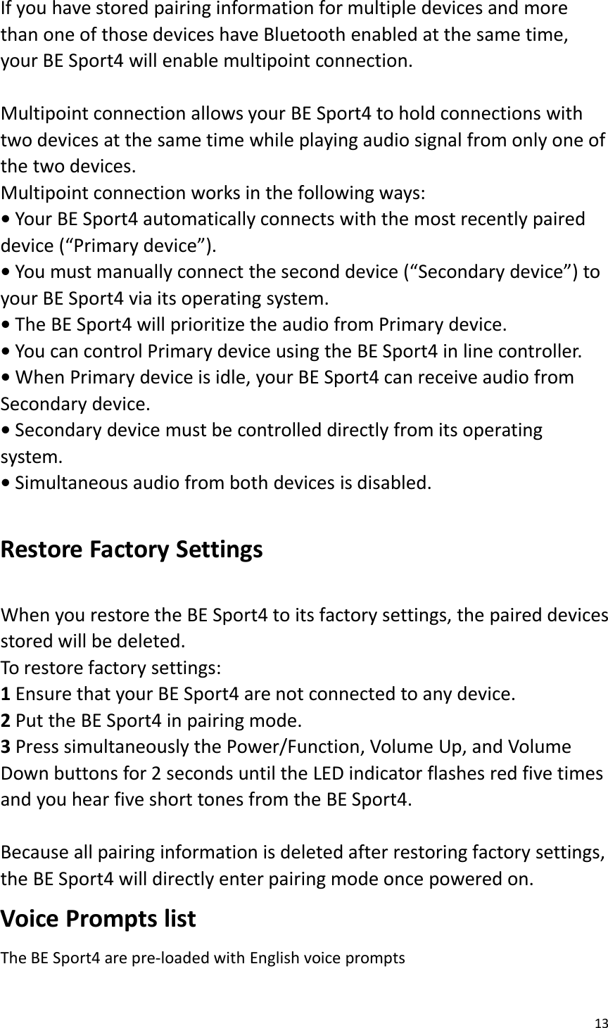 Page 13 of Optoma APBESPORTH Bluetooth earphones User Manual 