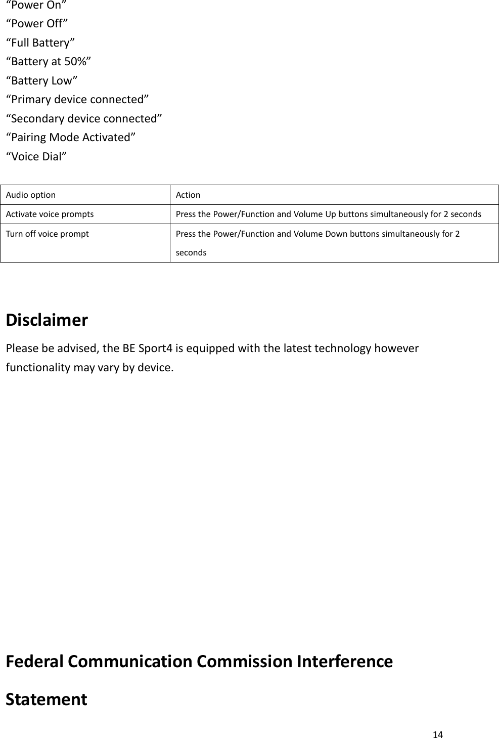 Page 14 of Optoma APBESPORTH Bluetooth earphones User Manual 