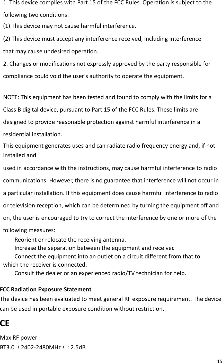 Page 15 of Optoma APBESPORTH Bluetooth earphones User Manual 