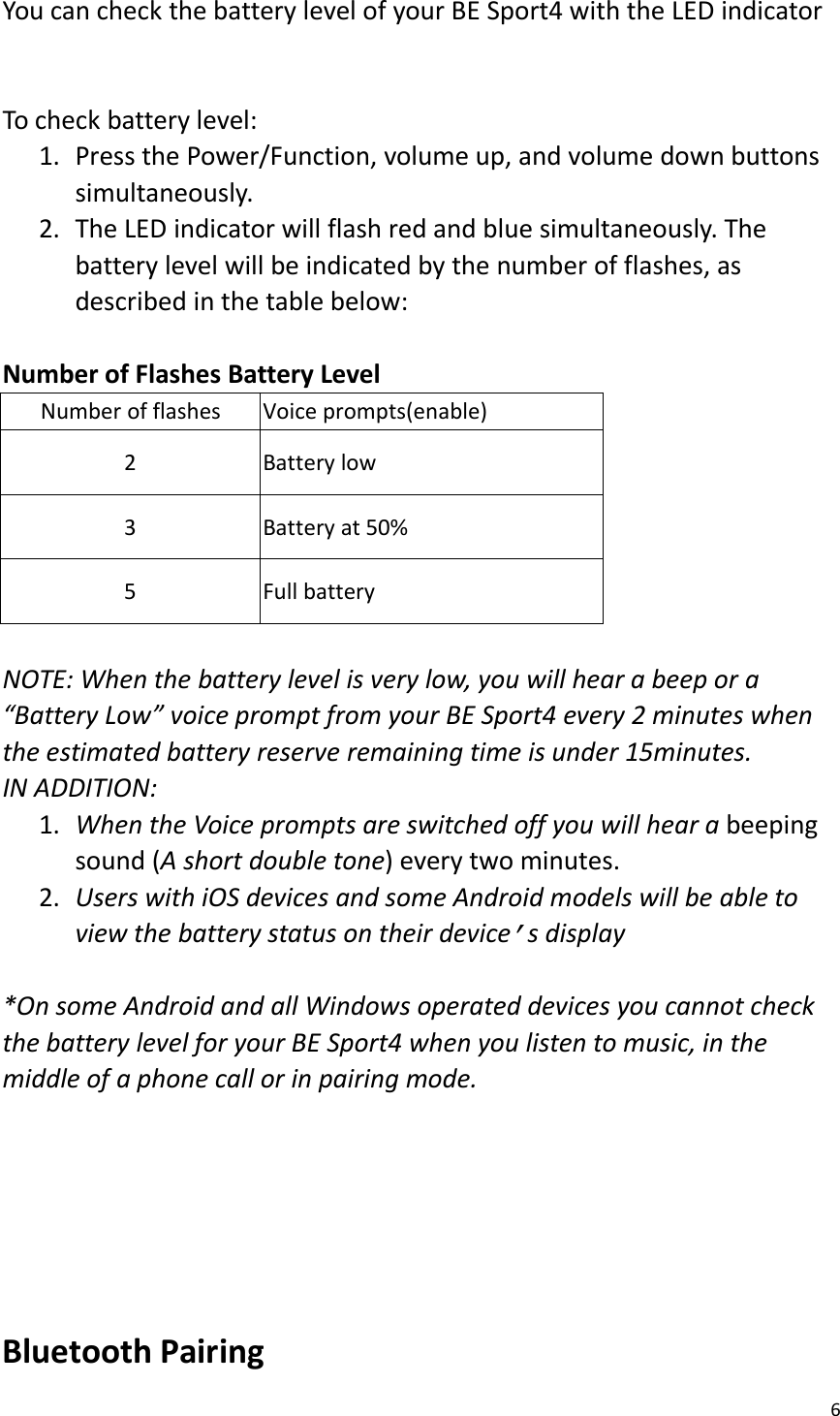 Page 6 of Optoma APBESPORTH Bluetooth earphones User Manual 