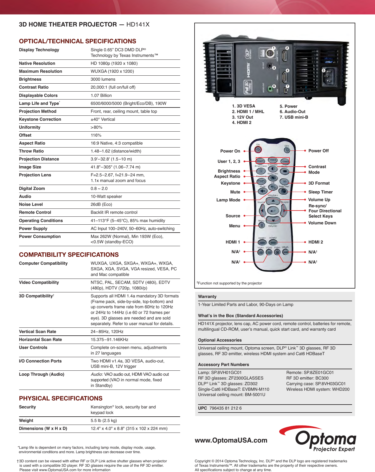 Page 2 of 2 - Optoma Optoma-Hd141X-Users-Manual-  Optoma-hd141x-users-manual