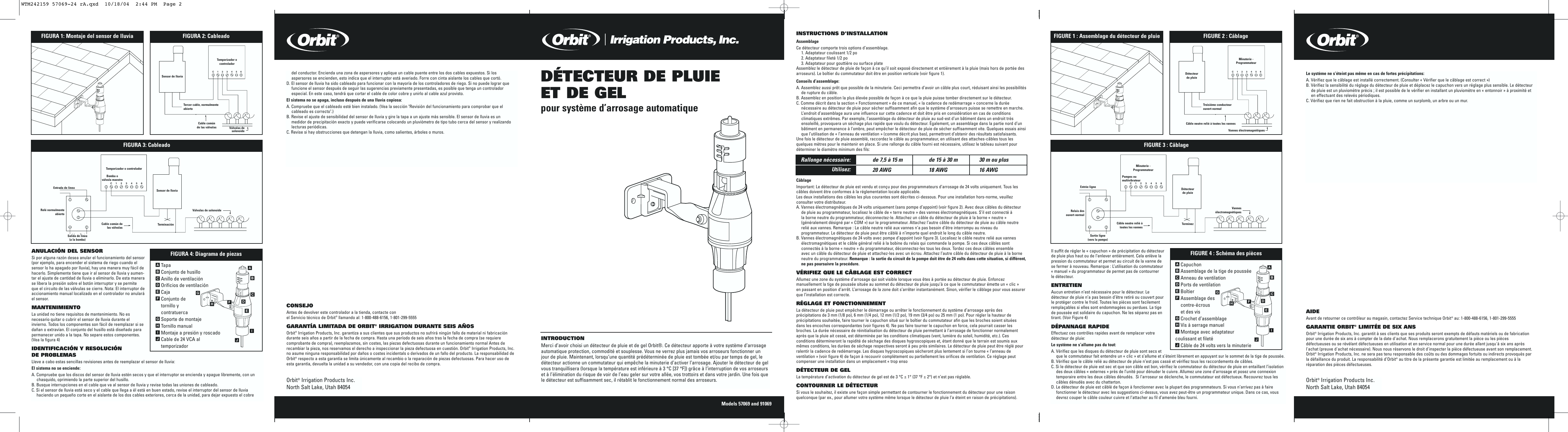 Page 2 of 2 - Orbit-Manufacturing Orbit-Manufacturing-Orbit-Rain-Freeze-Sensor-57069-Users-Manual- WTM242159 57069-24 RA  Orbit-manufacturing-orbit-rain-freeze-sensor-57069-users-manual