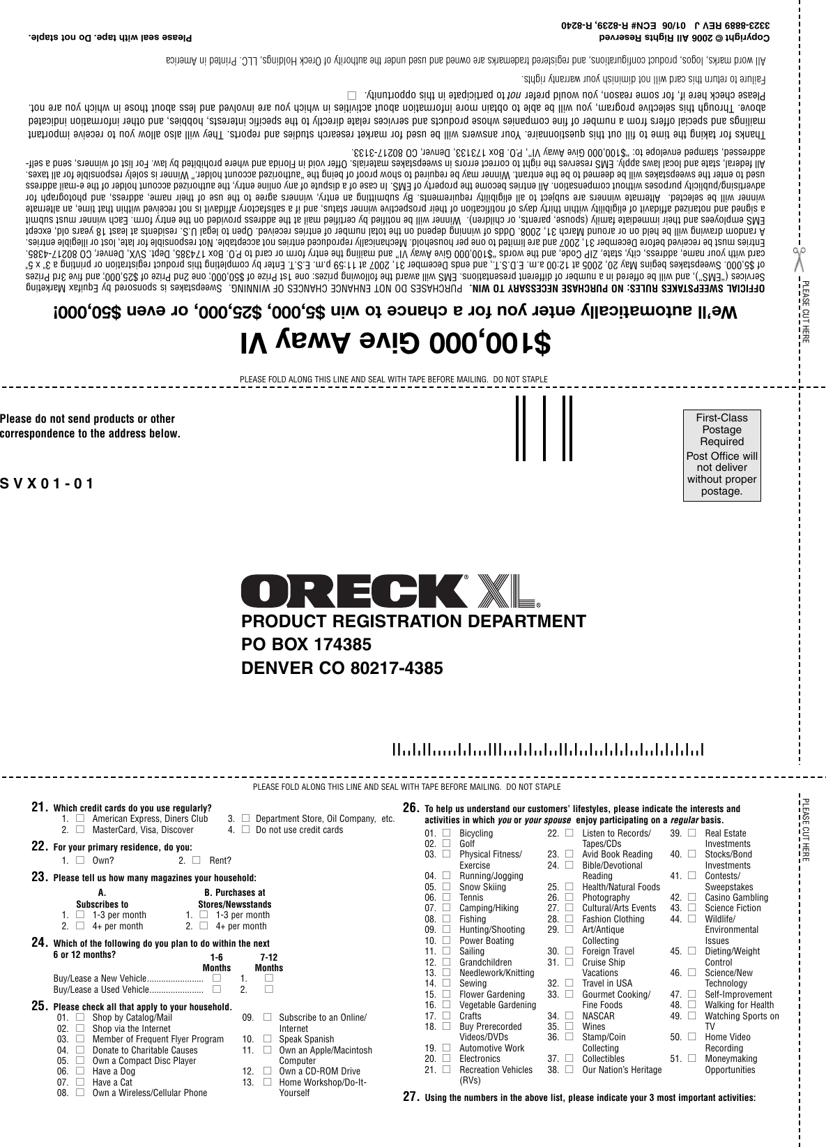 Page 12 of 12 - Oreck Oreck-3323-8889Revk-Users-Manual- Air 8 Manual Rev B  Oreck-3323-8889revk-users-manual