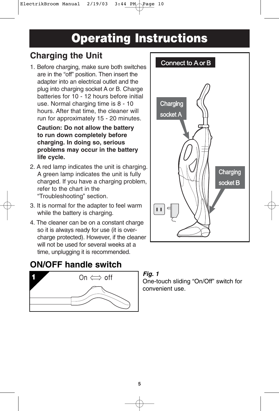 Page 6 of 10 - Oreck Oreck--Av-701B-Users-Manual- ElectrikBroom Manual  Oreck--av-701b-users-manual