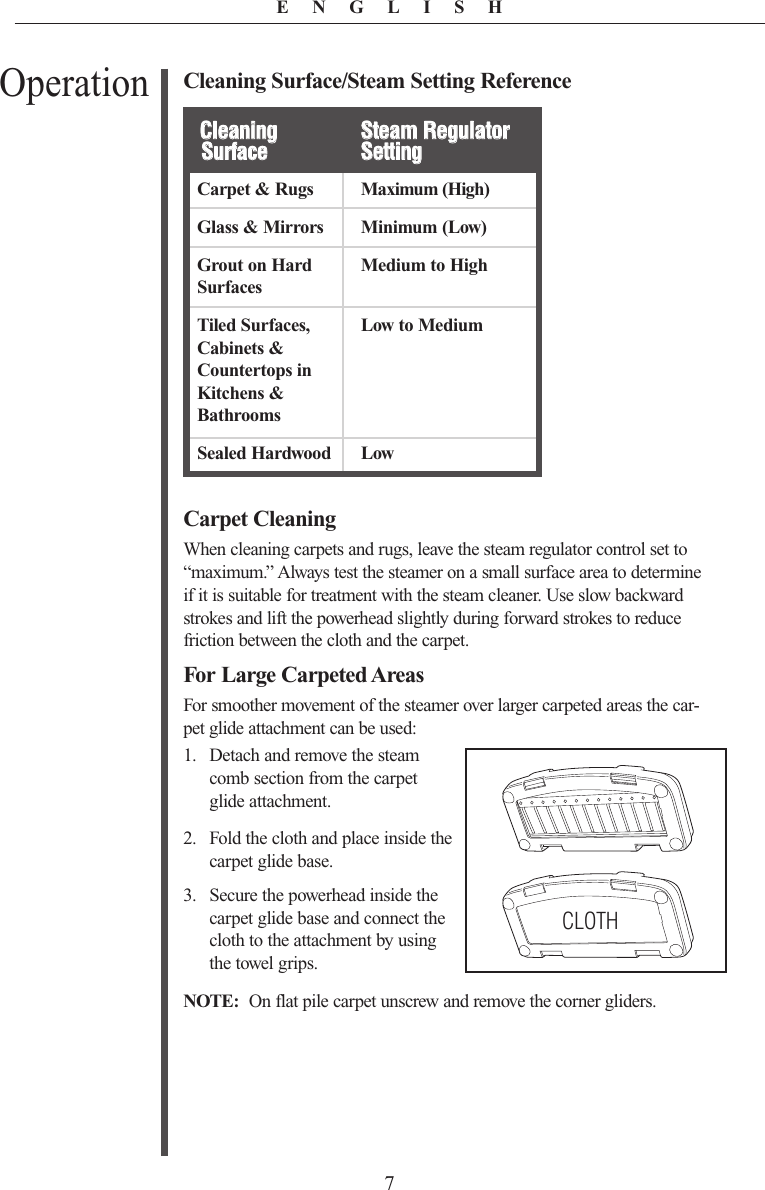 Page 7 of 12 - Oreck Oreck-Steam-It-Steam100-Users-Manual-  Oreck-steam-it-steam100-users-manual