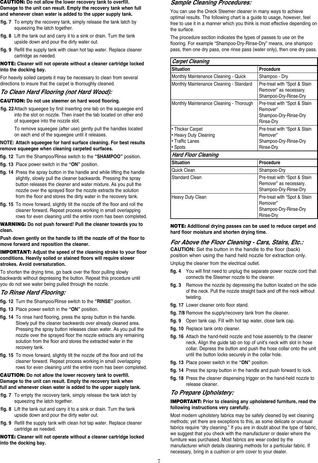 Page 7 of 8 - Oreck Oreck-Xl-Shield-Power-Scrubber-M900-Users-Manual- 53436-01 REV A M900  Oreck-xl-shield-power-scrubber-m900-users-manual