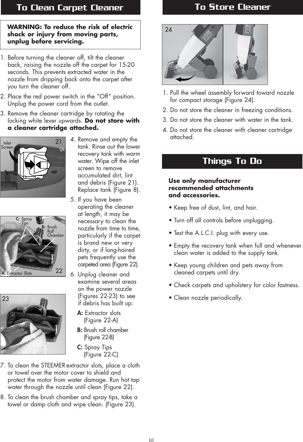 Page 10 of 11 - Oreck Oreck-Xls465-Users-Manual- 53094-03 Rev E Steemer  Oreck-xls465-users-manual