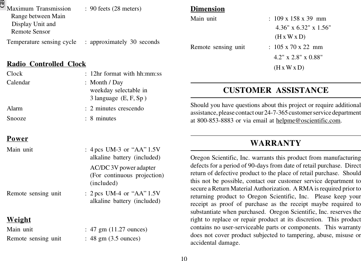 Page 10 of 11 - Oregon-Scientific Oregon-Scientific-Bar338Pa-Users-Manual- ManualsLib - Makes It Easy To Find Manuals Online!  Oregon-scientific-bar338pa-users-manual