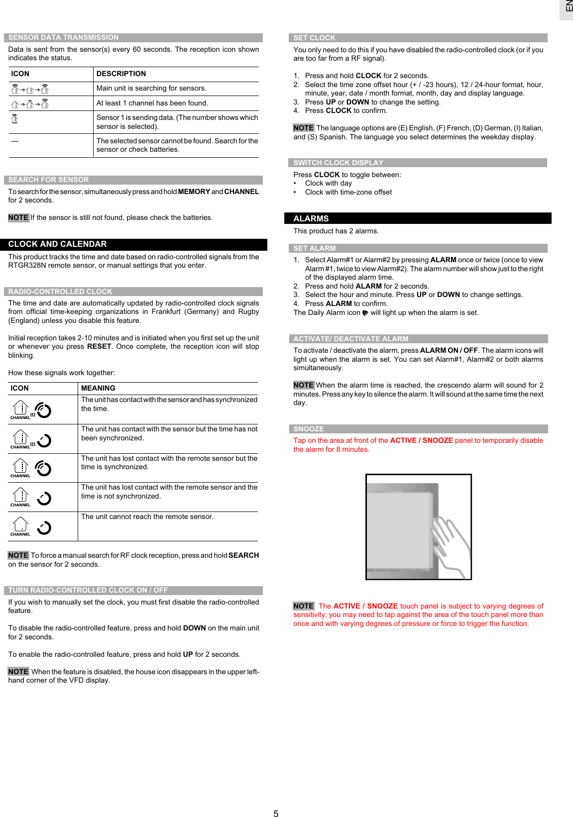 Page 5 of 9 - Oregon-Scientific Oregon-Scientific-Mirror-Weather-Station-Mr238-Users-Manual- 1e-13/6  Oregon-scientific-mirror-weather-station-mr238-users-manual