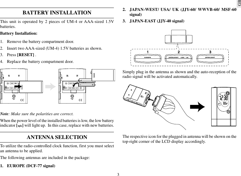 Page 3 of 9 - Oregon-Scientific Oregon-Scientific-Multi-Band-Radio-Controlled-Travel-Alarm-Clock-Rmb383A-Users-Manual- 6e-25/3 Oregon-scientific-multi-band-radio-controlled-travel-alarm-clock-rmb383a-users-manual