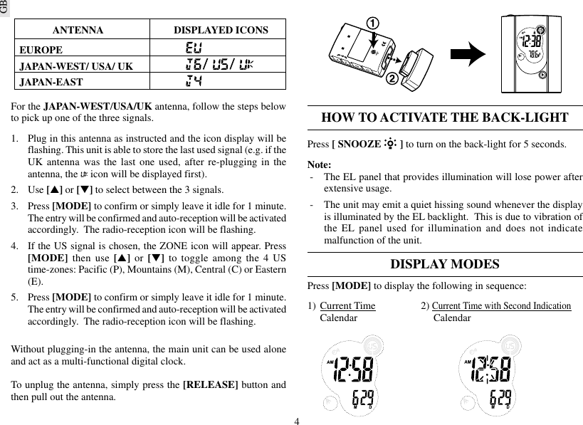 Page 4 of 9 - Oregon-Scientific Oregon-Scientific-Multi-Band-Radio-Controlled-Travel-Alarm-Clock-Rmb383A-Users-Manual- 6e-25/3 Oregon-scientific-multi-band-radio-controlled-travel-alarm-clock-rmb383a-users-manual