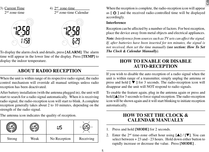 Page 5 of 9 - Oregon-Scientific Oregon-Scientific-Multi-Band-Radio-Controlled-Travel-Alarm-Clock-Rmb383A-Users-Manual- 6e-25/3 Oregon-scientific-multi-band-radio-controlled-travel-alarm-clock-rmb383a-users-manual