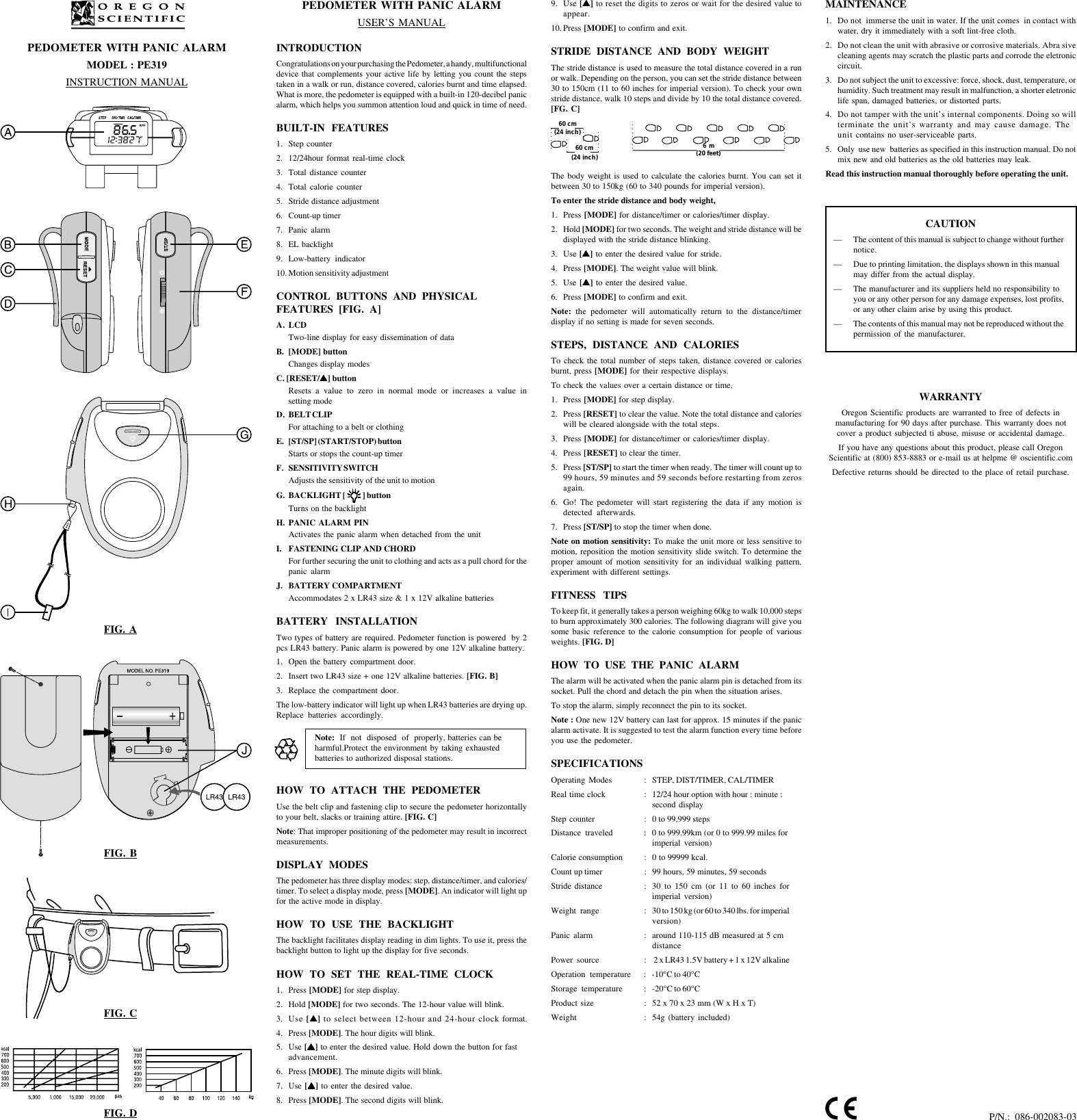 Page 1 of 1 - Oregon-Scientific Oregon-Scientific-Pedometer-With-Panic-Alarm-Pe319-Users-Manual- 000  Oregon-scientific-pedometer-with-panic-alarm-pe319-users-manual
