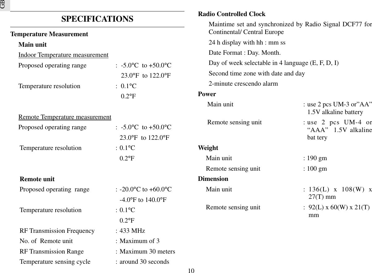 Page 10 of 11 - Oregon-Scientific Oregon-Scientific-Rmr112-Users-Manual- ManualsLib - Makes It Easy To Find Manuals Online!  Oregon-scientific-rmr112-users-manual