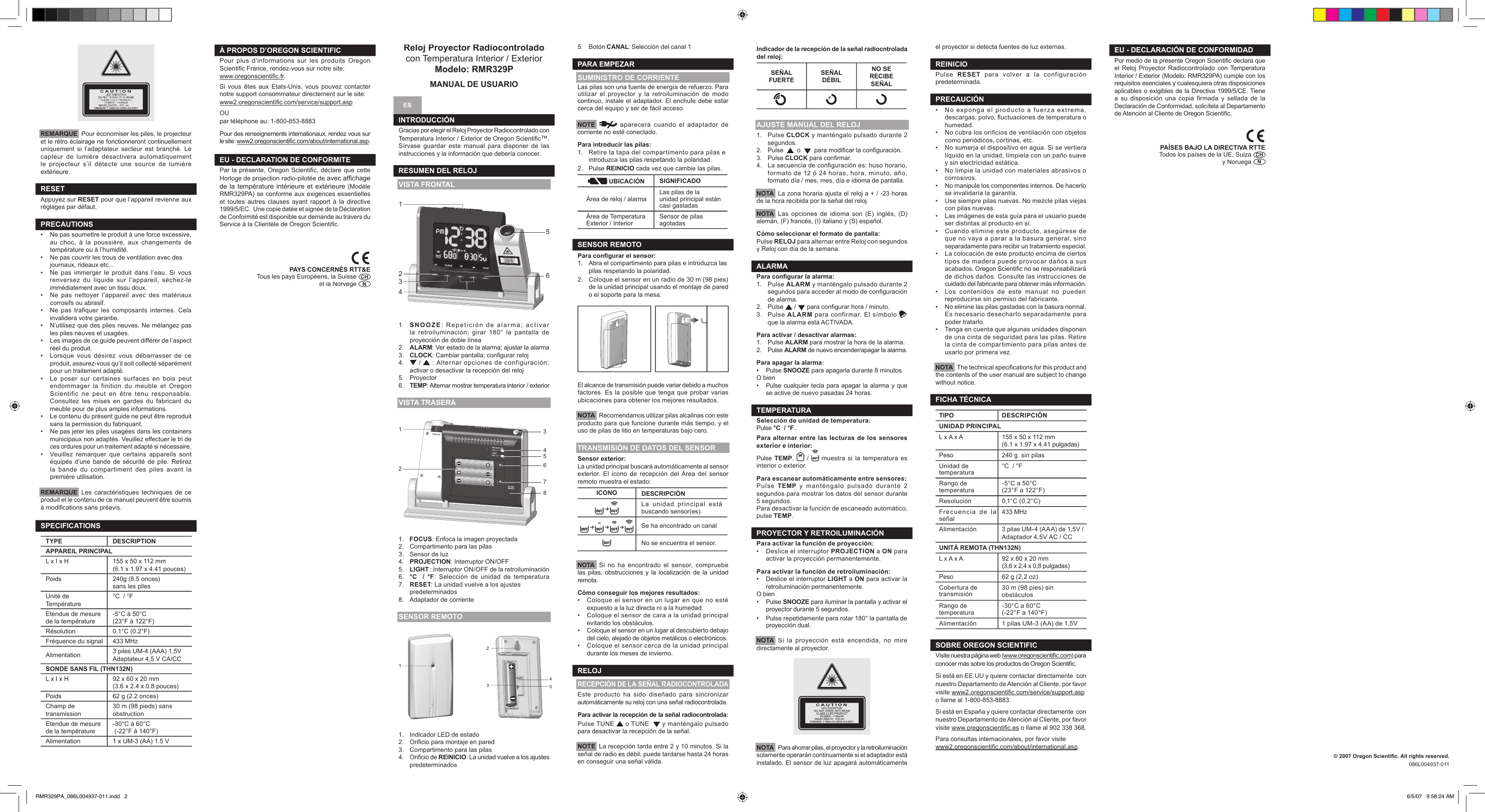 Page 2 of 2 - Oregon-Scientific Oregon-Scientific-Rmr329Pa-Users-Manual- RMR329PA_086L004937-011  Oregon-scientific-rmr329pa-users-manual