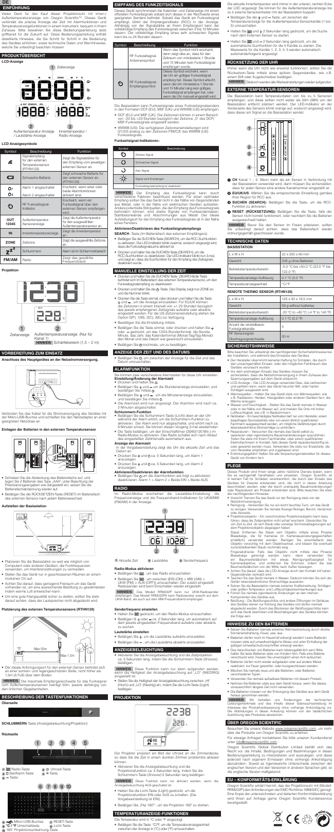 Page 2 of 10 - Oregon-Scientific Oregon-Scientific-Rrm222P-Rrm222Pa-Users-Manual- RRM222P  Oregon-scientific-rrm222p-rrm222pa-users-manual