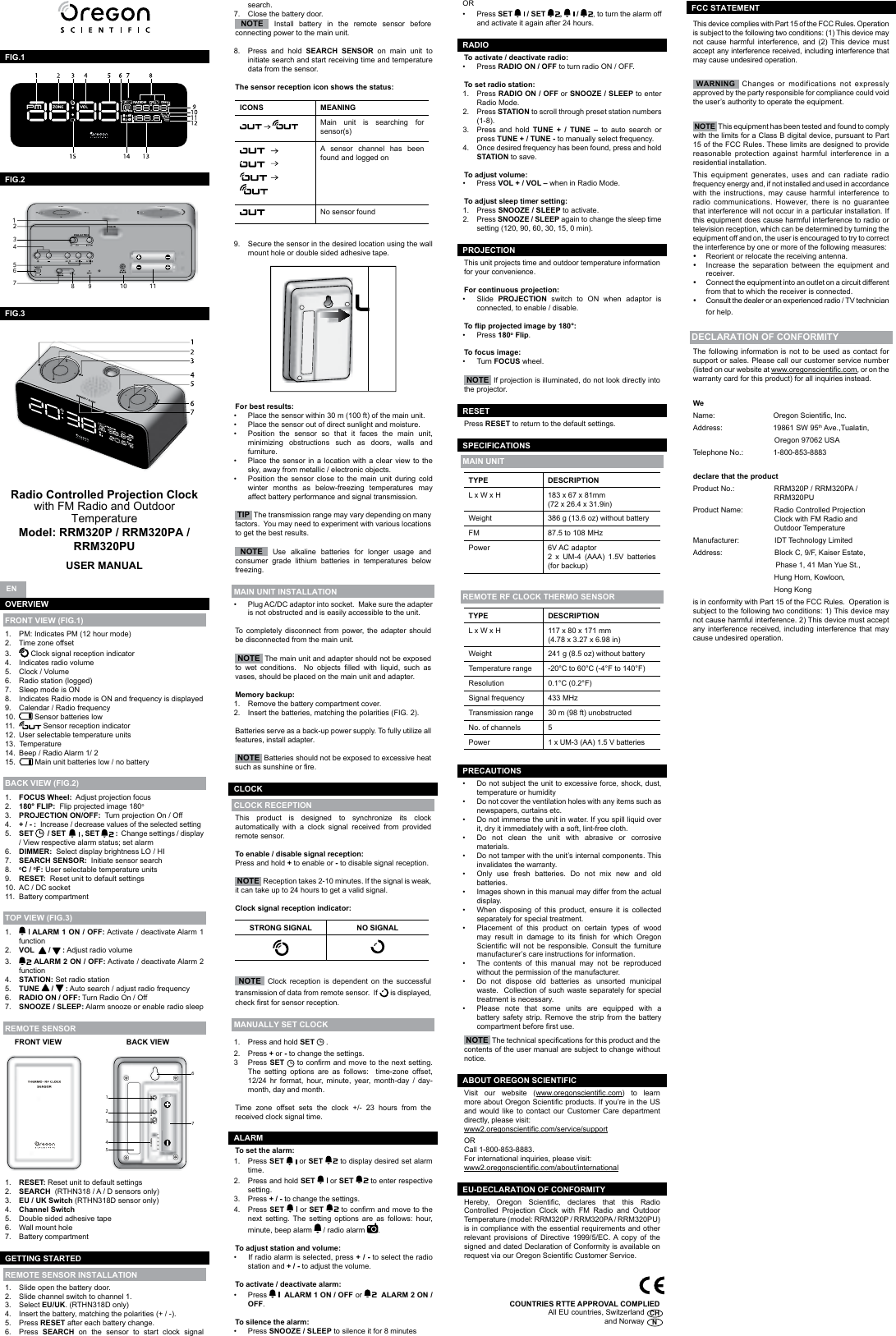 Page 1 of 8 - Oregon-Scientific Oregon-Scientific-Rrm320Pu-Users-Manual-  Oregon-scientific-rrm320pu-users-manual