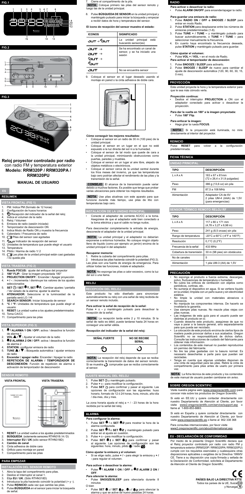 Page 2 of 8 - Oregon-Scientific Oregon-Scientific-Rrm320Pu-Users-Manual-  Oregon-scientific-rrm320pu-users-manual