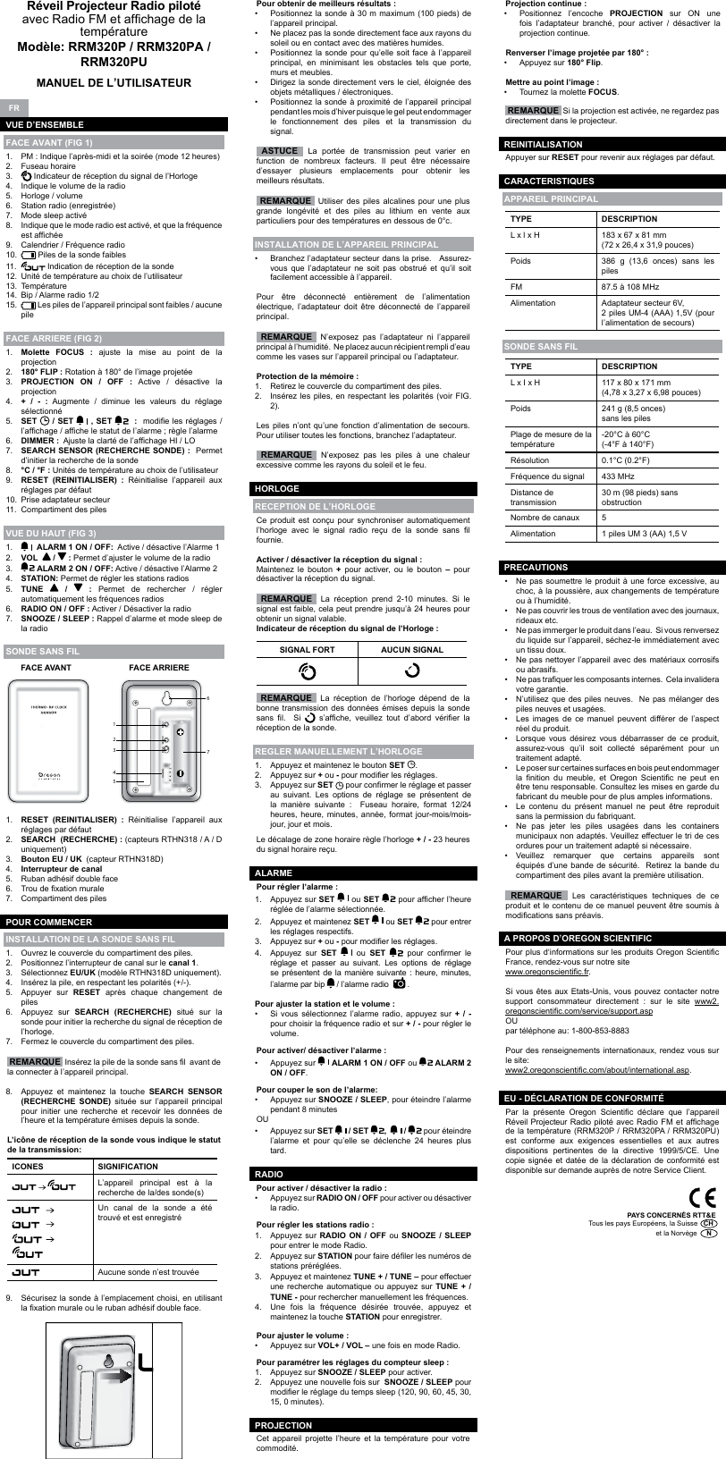 Page 4 of 8 - Oregon-Scientific Oregon-Scientific-Rrm320Pu-Users-Manual-  Oregon-scientific-rrm320pu-users-manual