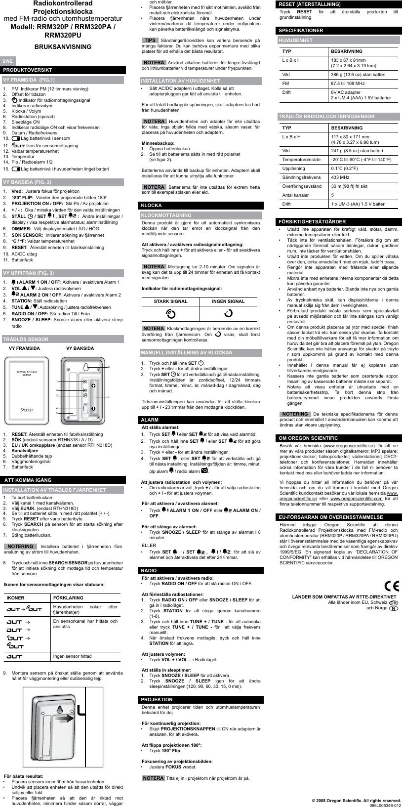 Page 8 of 8 - Oregon-Scientific Oregon-Scientific-Rrm320Pu-Users-Manual-  Oregon-scientific-rrm320pu-users-manual