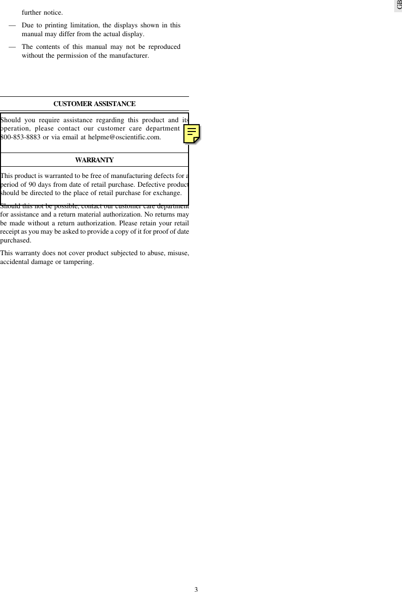 Page 3 of 3 - Oregon-Scientific Oregon-Scientific-Wgr968-Owner-S-Manual W-918EUR