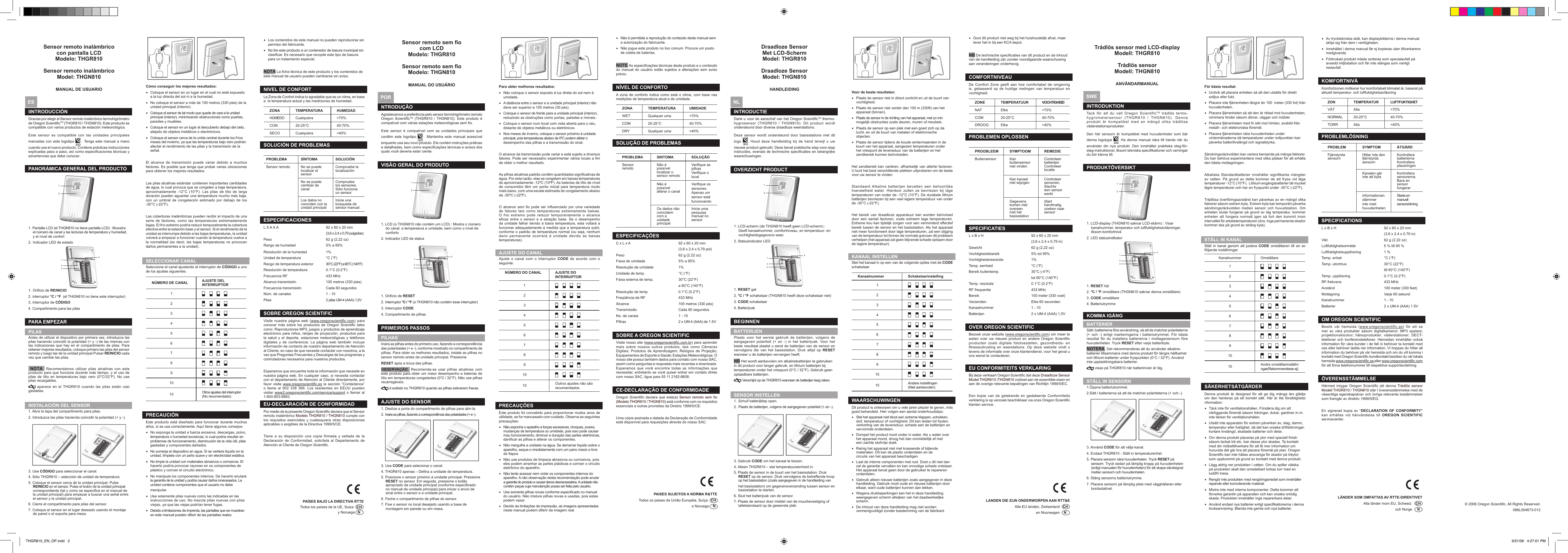 Page 2 of 2 - Oregon-Scientific Oregon-Scientific-Wireless-Remote-Sensor-Thgr810-Users-Manual- THGR810_EN_OP  Oregon-scientific-wireless-remote-sensor-thgr810-users-manual