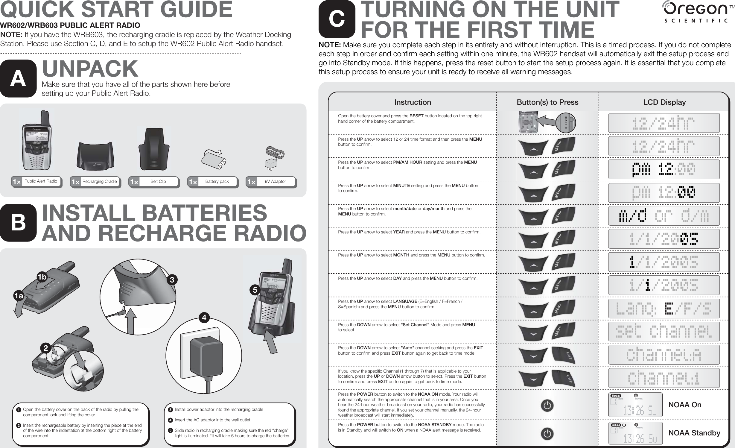 Page 1 of 2 - Oregon-Scientific Oregon-Scientific-Wrb603-Users-Manual- WR108_QSG_front~e Oregon-scientific-wrb603-users-manual