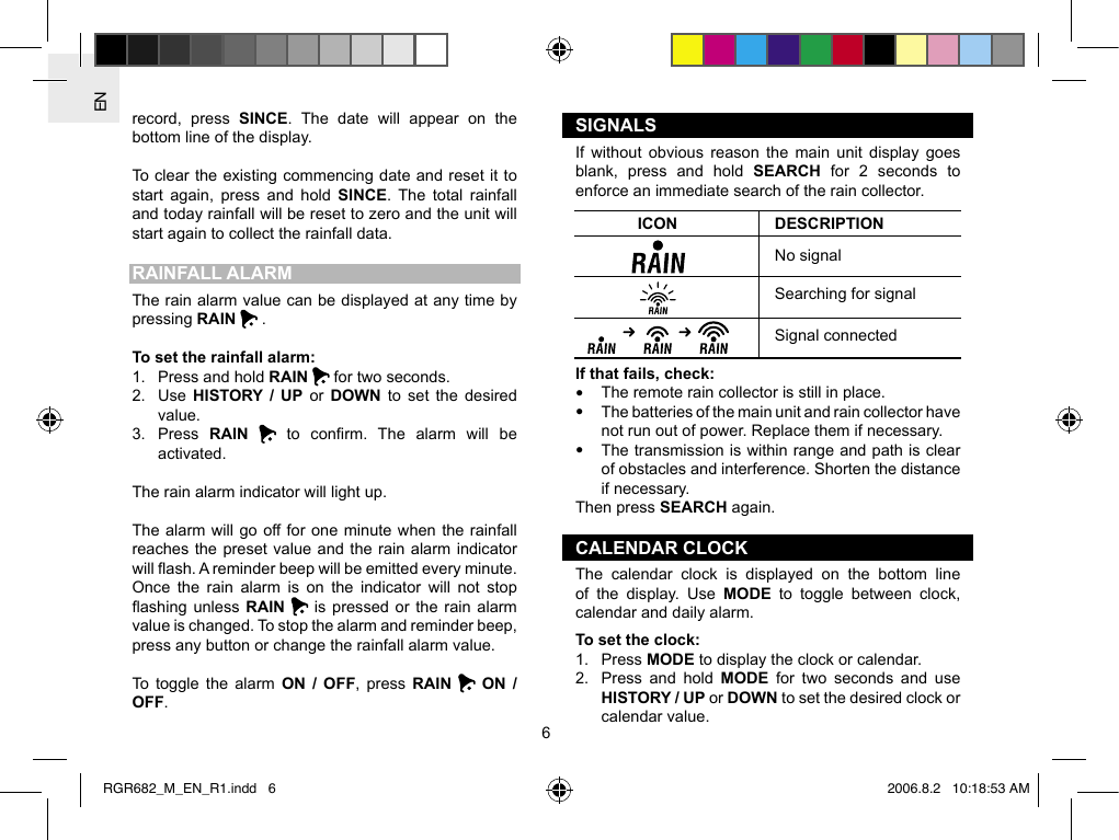Page 6 of 12 - Oregon Oregon-Rgr682-Users-Manual- RGR682_M_EN_R1  Oregon-rgr682-users-manual