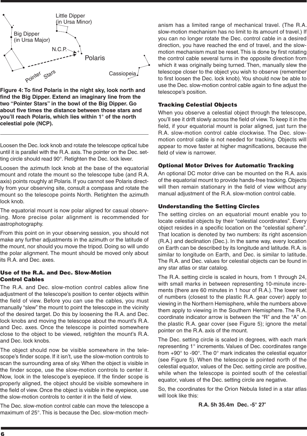 Page 6 of 8 - Orion Orion-Eq-2-Equatorial-Mount-9828-Users-Manual-  Orion-eq-2-equatorial-mount-9828-users-manual