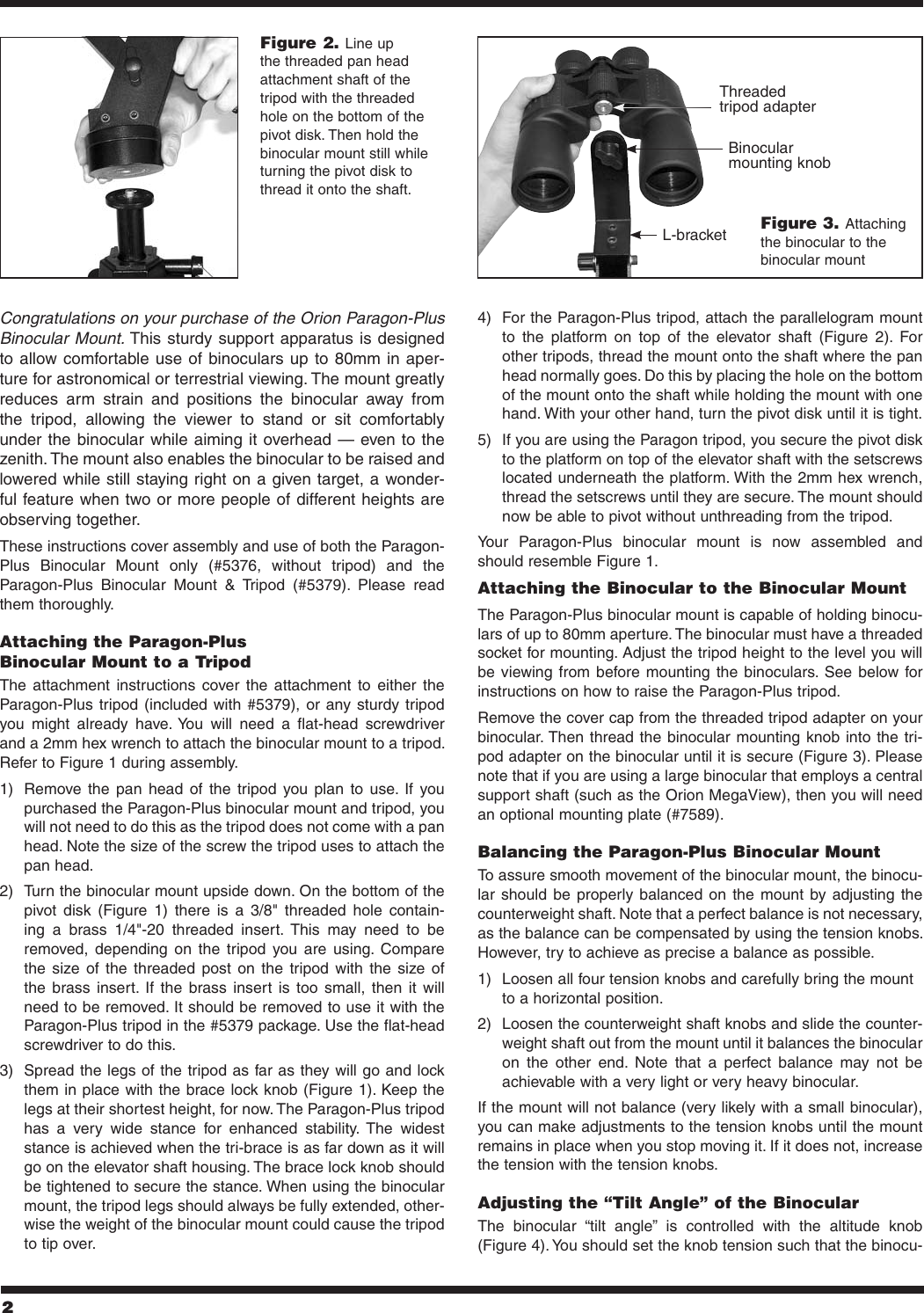 Page 2 of 4 - Orion Orion-Paragon-Plus-5376-Users-Manual-  Orion-paragon-plus-5376-users-manual