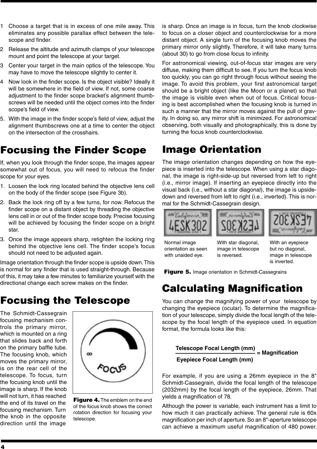 Page 4 of 8 - Orion Orion-Schmidt-Cassegrain-Telescopes-8-9-25-And-11-Users-Manual- IN 265_RevA_Orion_SCTs  Orion-schmidt-cassegrain-telescopes-8-9-25-and-11-users-manual