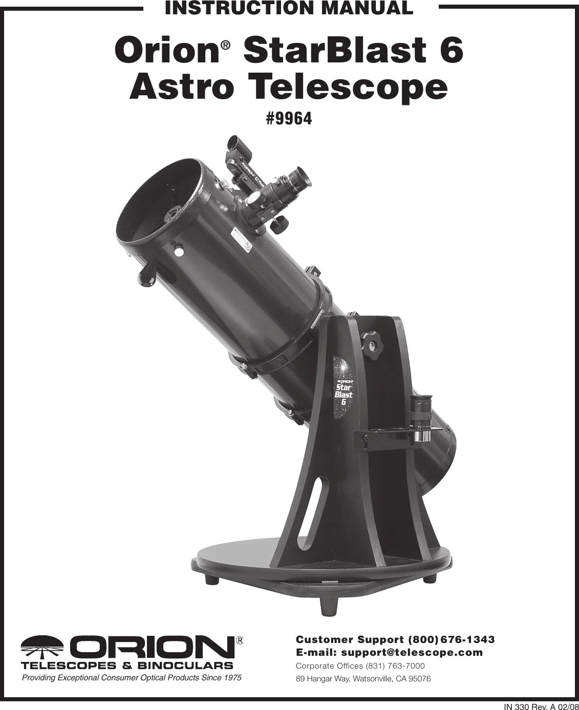 Page 1 of 12 - Orion Orion-Starblast-6-9964-Users-Manual-  Orion-starblast-6-9964-users-manual