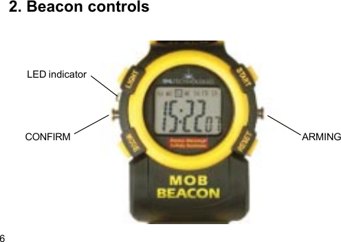 6CONFIRM ARMINGLED indicator2. Beacon controls