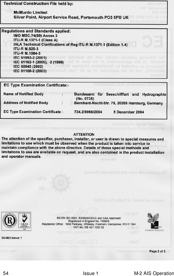  54 Issue 1 M-2 AIS Operation  