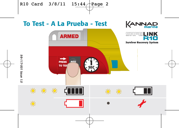 PRESSTO TEST1SECTo Test - A La Prueba - Test98-117-001 Issue 1.0R10 Card  3/8/11  15:44  Page 2