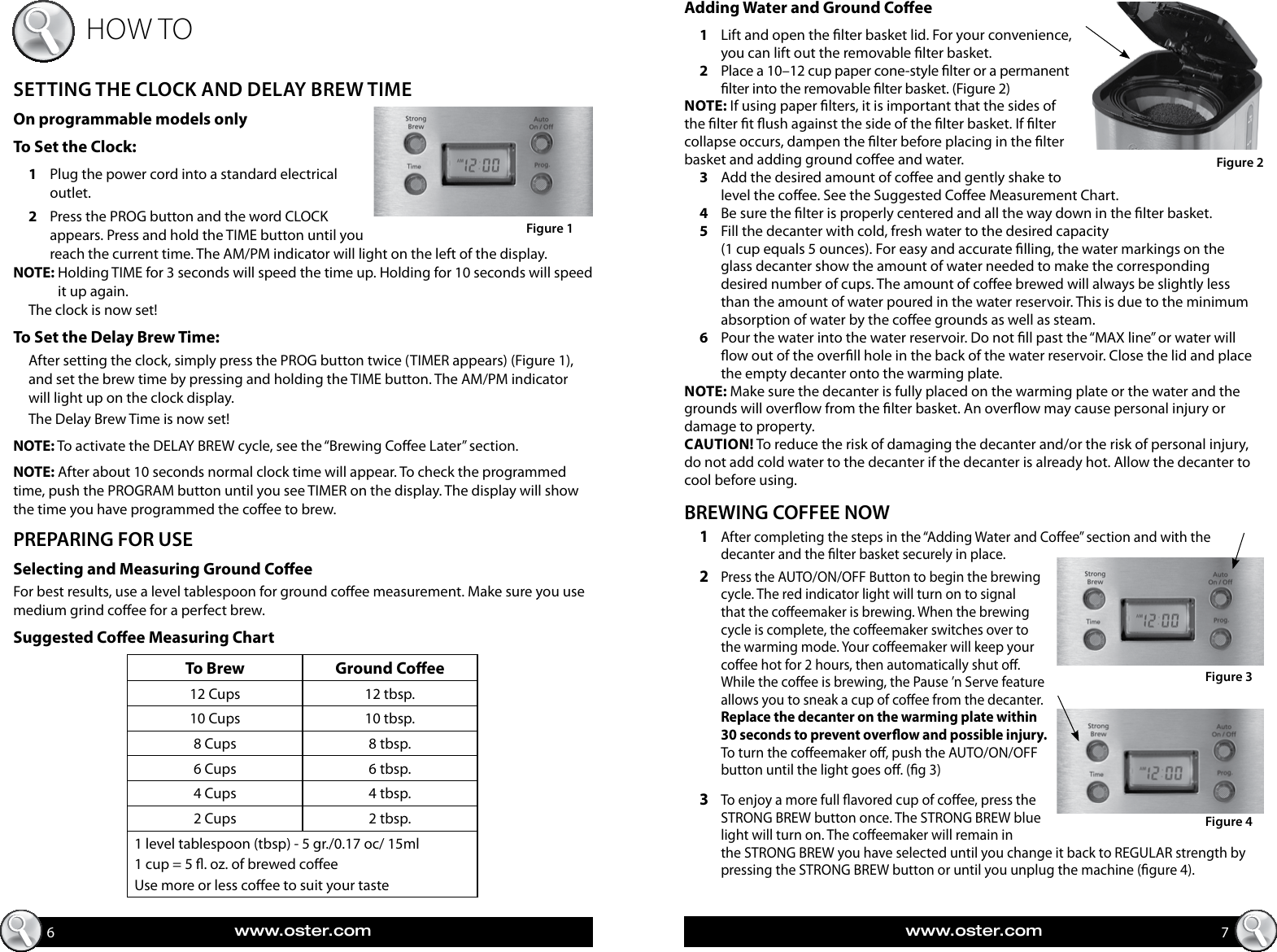 Page 4 of 12 - Oster Oster-12-Cup-Coffeemaker-Users-Manual-  Oster-12-cup-coffeemaker-users-manual