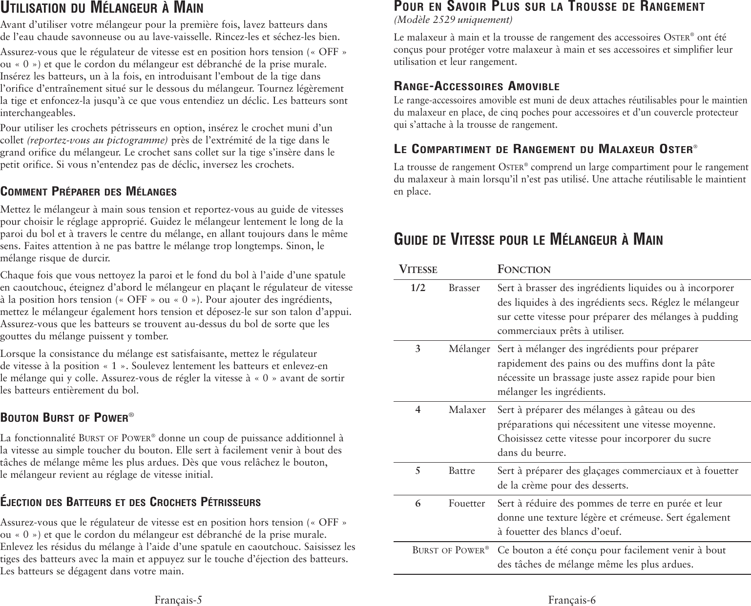 Page 11 of 12 - Oster Oster-2498-Users-Manual- 2498 2529 Hand Mixers Booklet  Oster-2498-users-manual