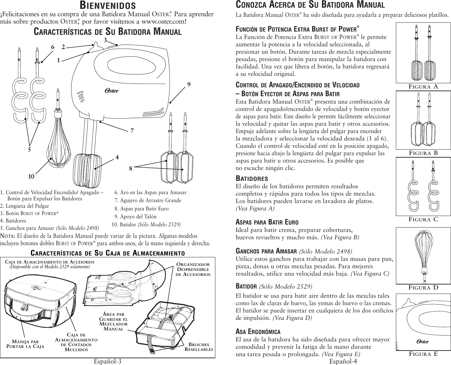 Page 6 of 12 - Oster Oster-2498-Users-Manual- 2498 2529 Hand Mixers Booklet  Oster-2498-users-manual