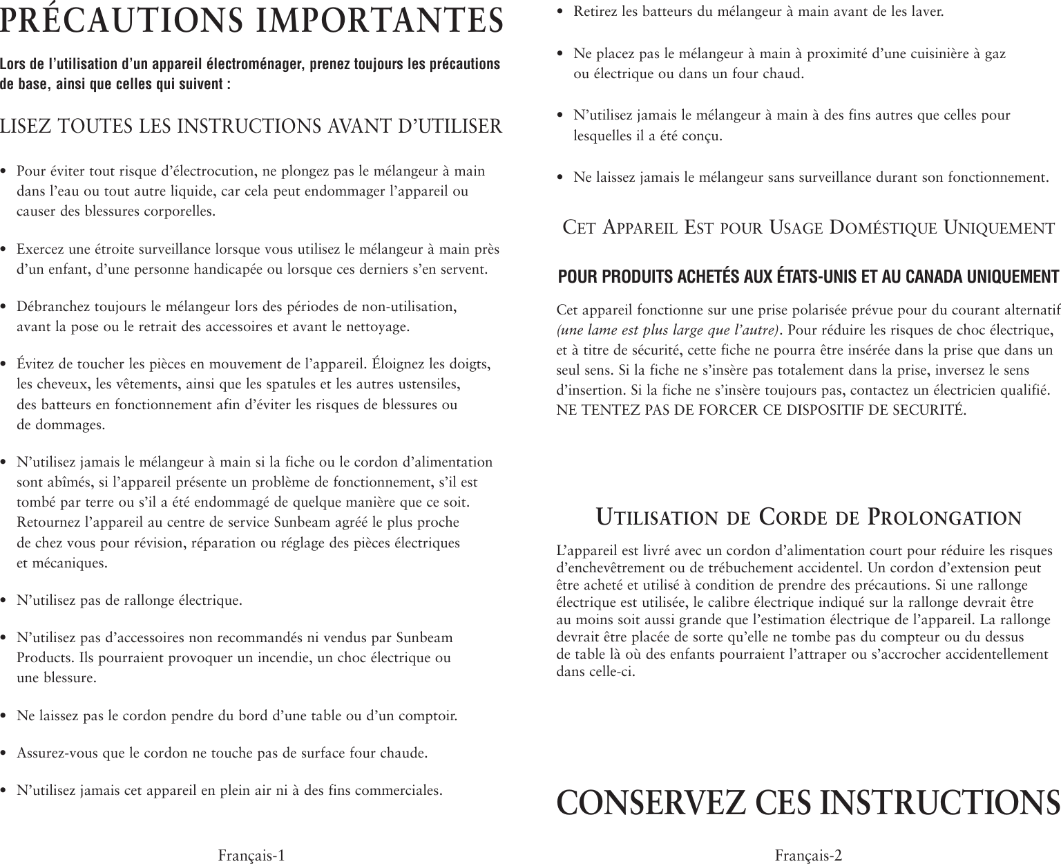 Page 9 of 12 - Oster Oster-2498-Users-Manual- 2498 2529 Hand Mixers Booklet  Oster-2498-users-manual